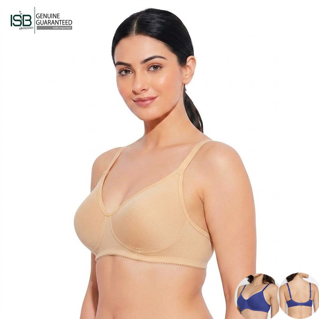 Guddi JOLLY Fabcool Encircled Side Support Shaper, Non-Wired Non Padded High Coverage Everyday Bra | 2 HOOK | Indian Imported | ISB Approved Genuine Guaranteed | IB260501A096