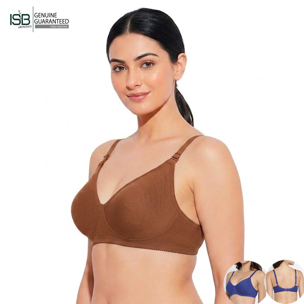 Guddi JOLLY Fabcool Encircled Side Support Shaper, Non-Wired Non Padded High Coverage Everyday Bra | 2 HOOK | Indian Imported | ISB Approved Genuine Guaranteed | IB260501A096