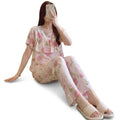 Korean Style Cotton Febric Plus Size Pajama Suit (Printed Edition) | Loose Fit | Home & Outer Wear | Summer Thin Comfort | CLS260625A167