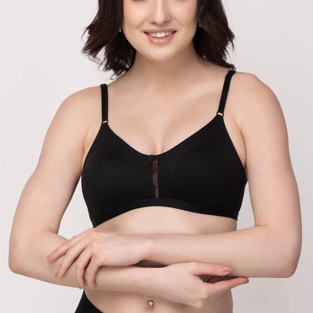 Floret Katrina Seamless Cotton-Blend | Daily USE BRA | T-Shirt Bra | Non-Wired | Non-Padded | Medium Coverage | Indian Imported | ISB Approved Genuine Guaranteed | IB2508055823