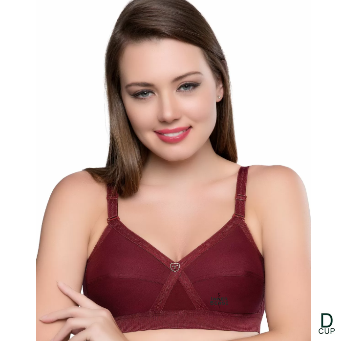 Trylo Krutika Plain Daily Wear Bra | D CUP | Soft Cotton Comfort Fit | KB251007817
