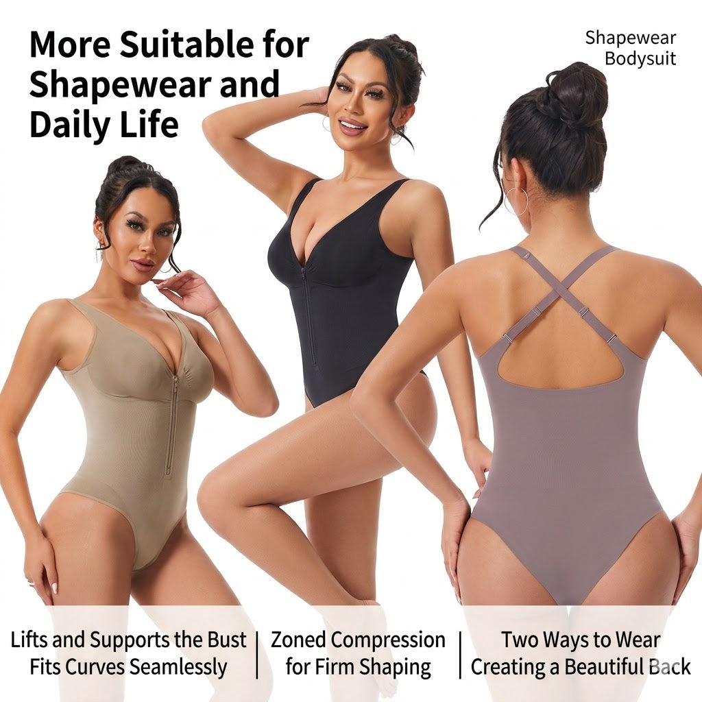 Waist-Cinching Corset Shapewear (Zipper Closure Edition) | Tummy Control | Bust Support | Hip Enhancing Fit | Full Body Shaper | ISHR260619A157
