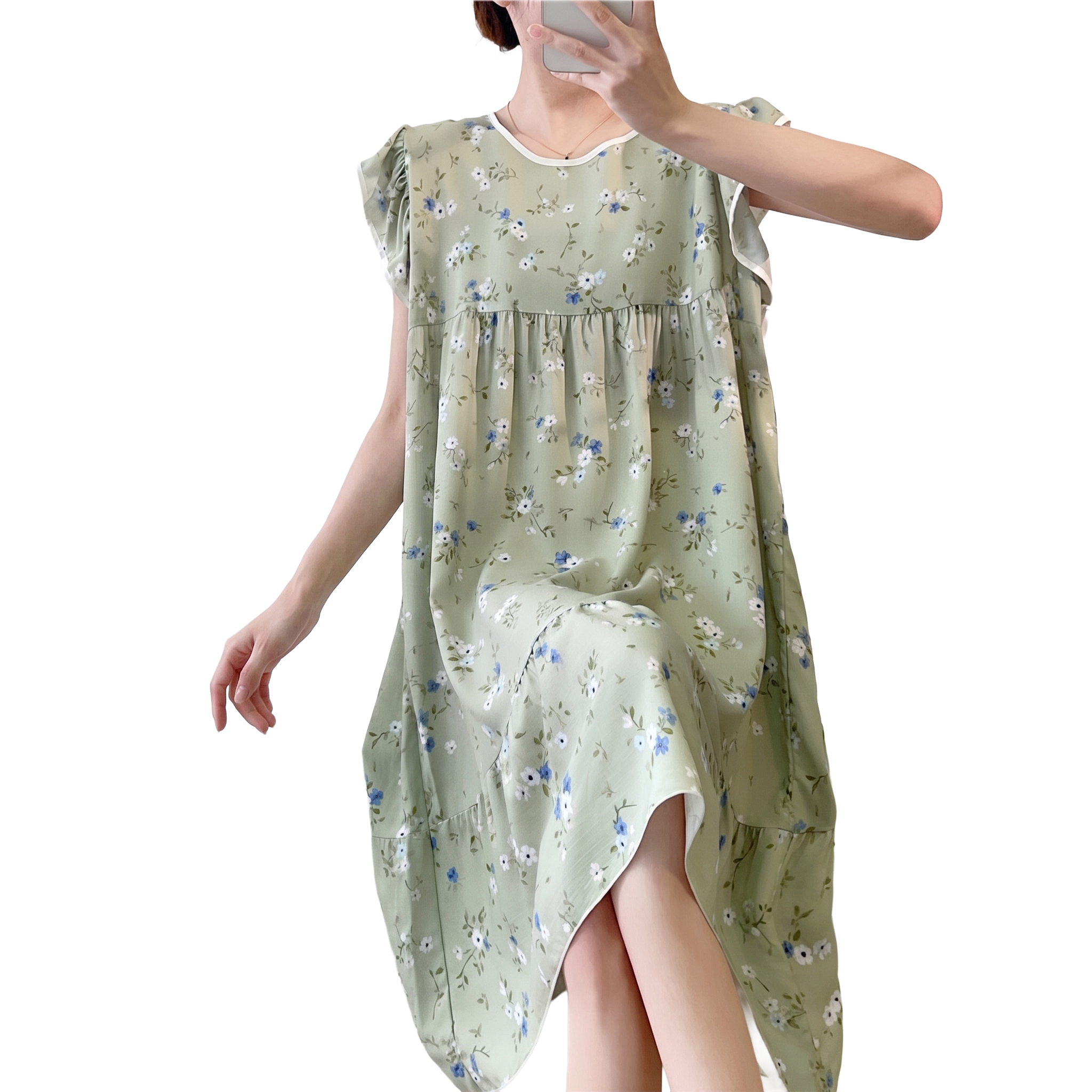 Cotton Silk Plus Size Dress (High-Grade Touch Edition) Short Sleeve | Loose Fit | Thin &amp; Breathable Summer Comfort | CLS260502A100