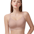 MEXO Seamless Full-Cover Glossy Bra (Wire-Free) | Cup C/D | 4 Hook Breathable Thin Design | Anti-Sagging Lift | Smooth Daily Comfort | CB260417A072