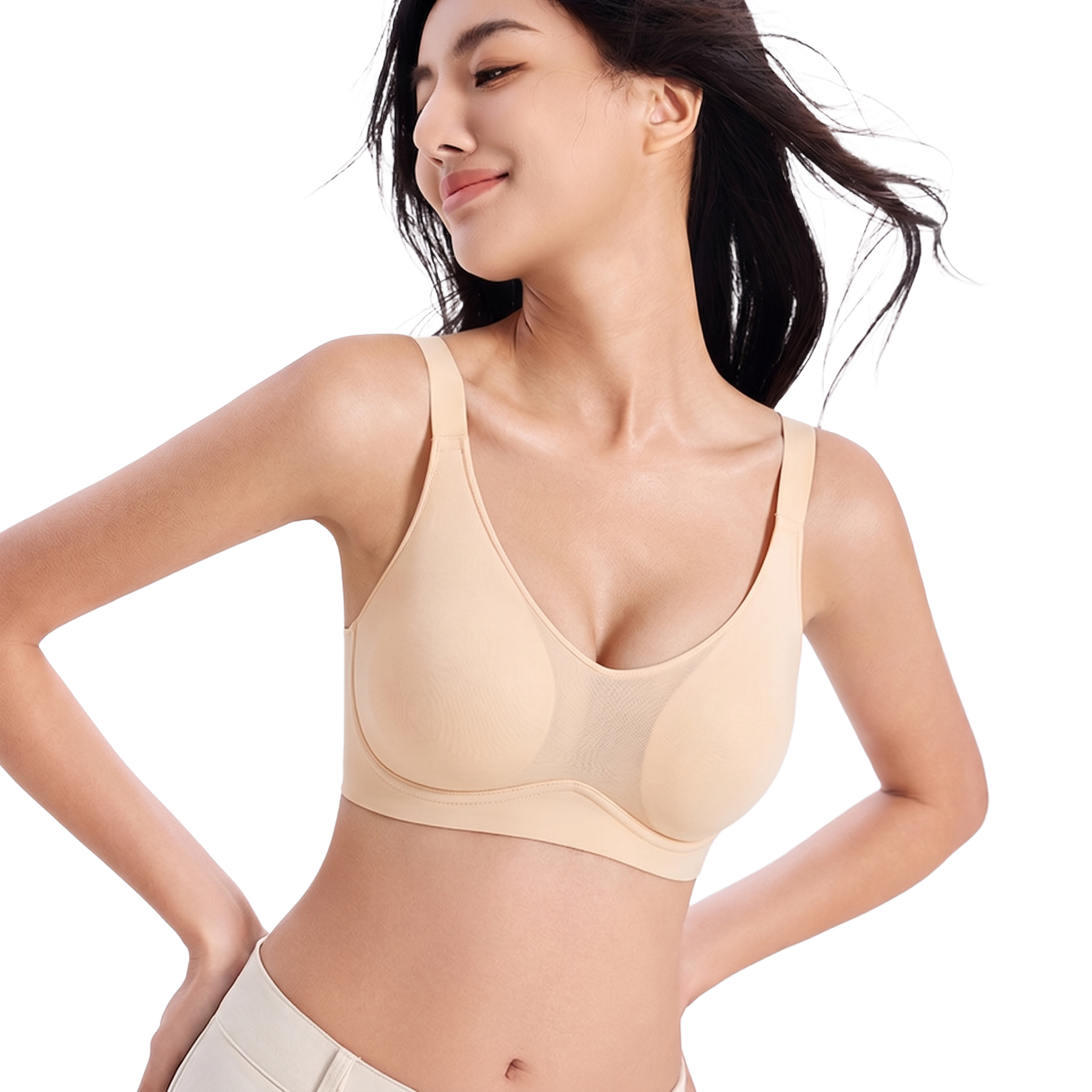 ANIE Plus-Size Beautiful Back Bra (Summer Thin Edition) | Cup C&nbsp; D | 3 Hook Push-Up Lift | Side Support | Anti-Sagging Breathable Comfort | CB260428A088
