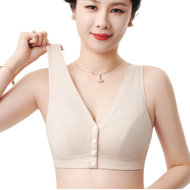 MIKA Front-Buckle Vest Bra (Large Size Edition) | Cup C D | Summer Thin Design | Wire-Free Comfort | Easy On/Off Daily Support | CB260509A112