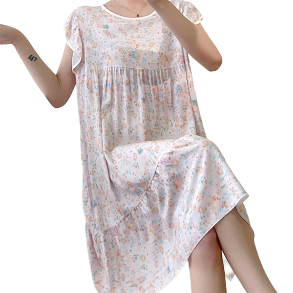 Cotton Silk Plus Size Dress (High-Grade Touch Edition) Short Sleeve | Loose Fit | Thin &amp; Breathable Summer Comfort | CLS260502A100