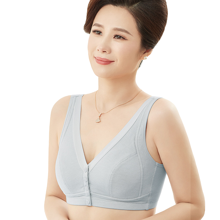 MIKA Front-Buckle Vest Bra (Large Size Edition) | Cup C D | Summer Thin Design | Wire-Free Comfort | Easy On/Off Daily Support | CB260509A112