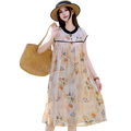 Cotton Silk High-End Casual Dress (Western Style Edition) Fashionable Mid-Length | Soft Elegant Flow | Home + Outside Wear | CLS260428A089