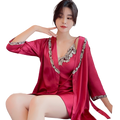 Ice Silk Korean Style Nightgown Set (Two-Piece Edition) | Cute Thin Design | Summer Lightweight Comfort | ISNG260502A101