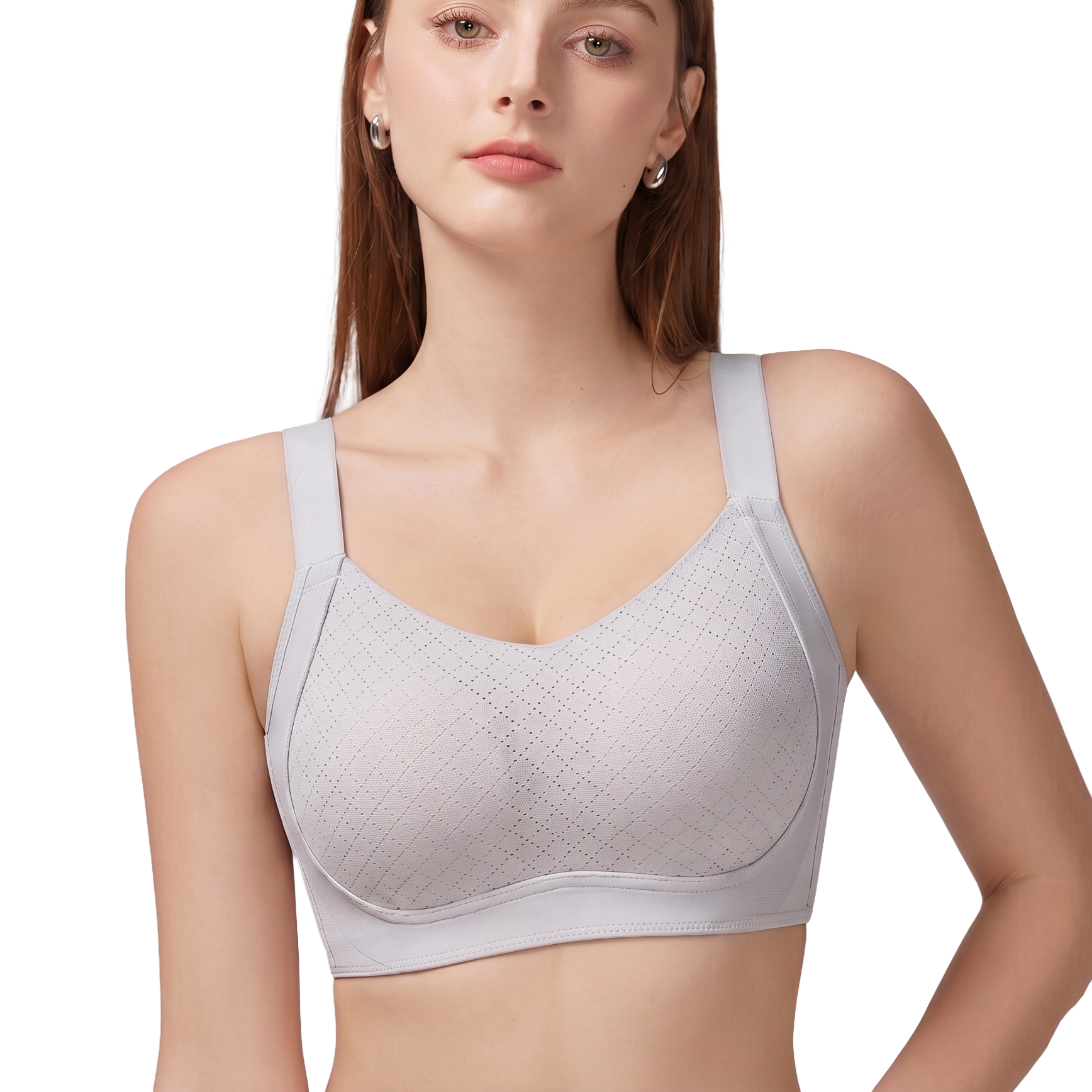 MEXO Seamless Full-Cover Glossy Bra (Wire-Free) | Cup C/D | 4 Hook Breathable Thin Design | Anti-Sagging Lift | Smooth Daily Comfort | CB260417A072