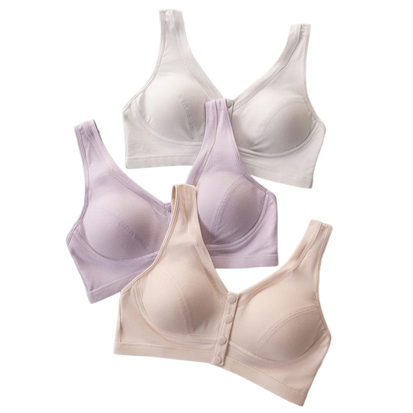 LYRA Front-Buckle Seamless Bra (Light & Thin Edition) Wire-Free Comfort | Gathered Lift | Cup C | Button 4 | Easy On/Off Daily Wear | CB260424A082