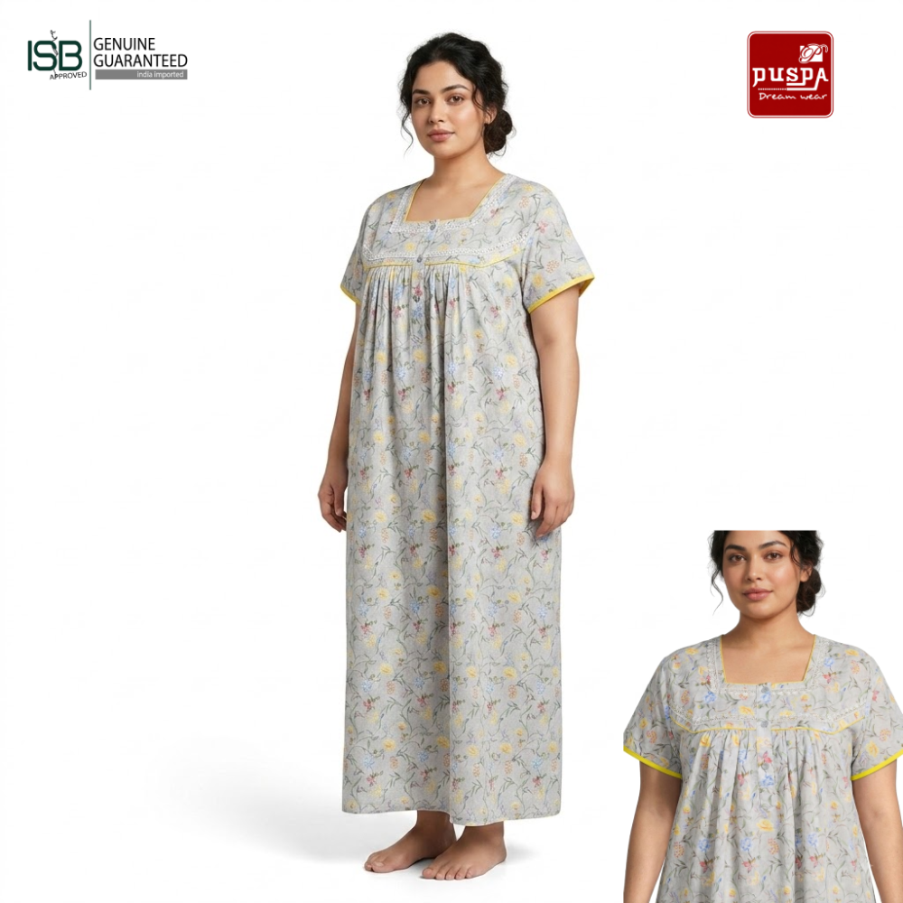 PUSPA Dream Wear Night Dress | Daily Comfort Use | MAXI Night Wear | Indian Imported | ISB Approved Genuine Guaranteed | ILS260730A257