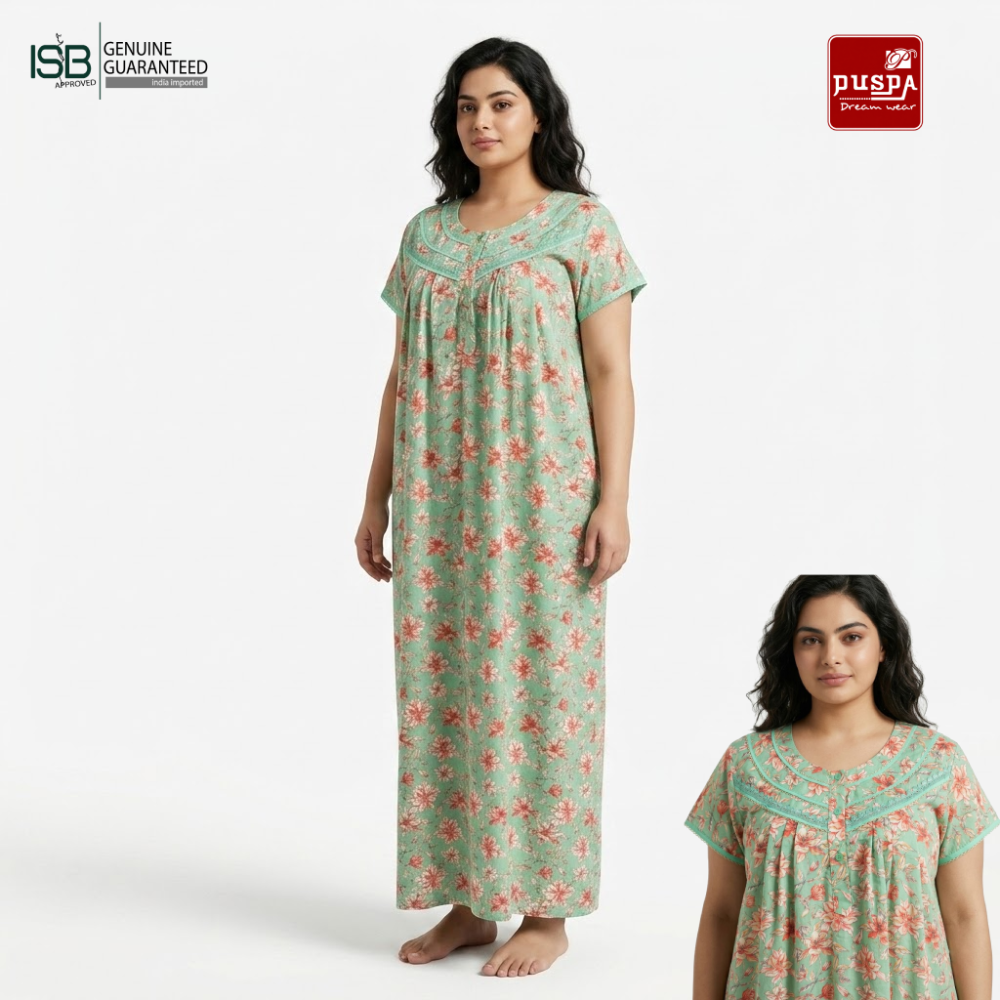 PUSPA Dream Wear Night Dress | Daily Comfort Use | MAXI Night Wear | Indian Imported | ISB Approved Genuine Guaranteed | ILS260730A257