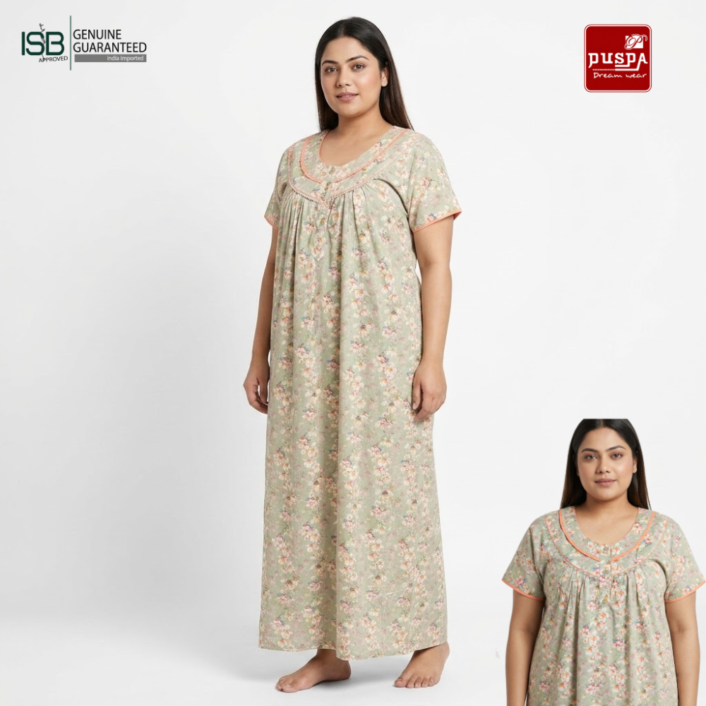 PUSPA Dream Wear Night Dress | Daily Comfort Use | MAXI Night Wear | Indian Imported | ISB Approved Genuine Guaranteed | ILS260730A257