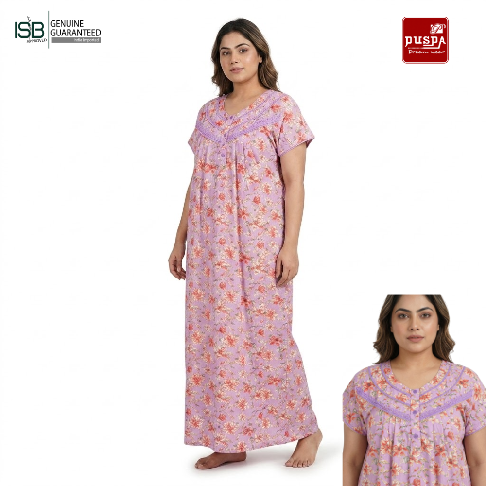 PUSPA Dream Wear Night Dress | Daily Comfort Use | MAXI Night Wear | Indian Imported | ISB Approved Genuine Guaranteed | ILS260730A257