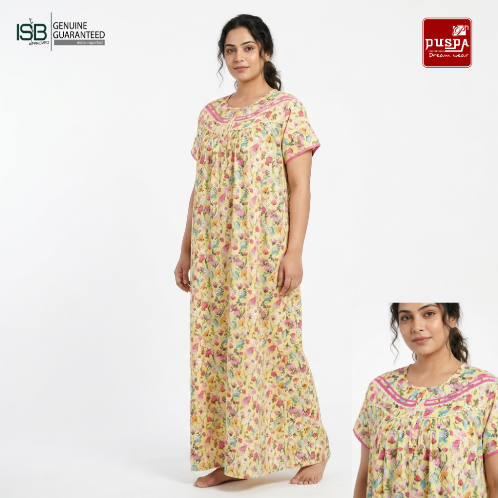 PUSPA Dream Wear Night Dress | Daily Comfort Use | MAXI Night Wear | Indian Imported | ISB Approved Genuine Guaranteed | ILS260730A257