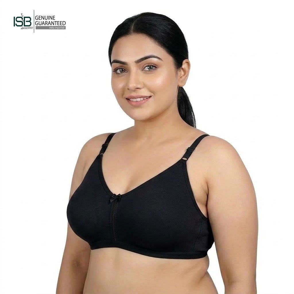 Floret Katrina Seamless Cotton-Blend | Daily USE BRA | T-Shirt Bra | Non-Wired | Non-Padded | Medium Coverage | Indian Imported | ISB Approved Genuine Guaranteed | IB2508055823