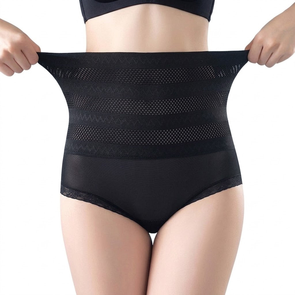 High-Waist Mesh Abdominal Shaping Pants | Breathable | Traceless | Hip-Lifting | Waist Shaping | ISHR260824A328