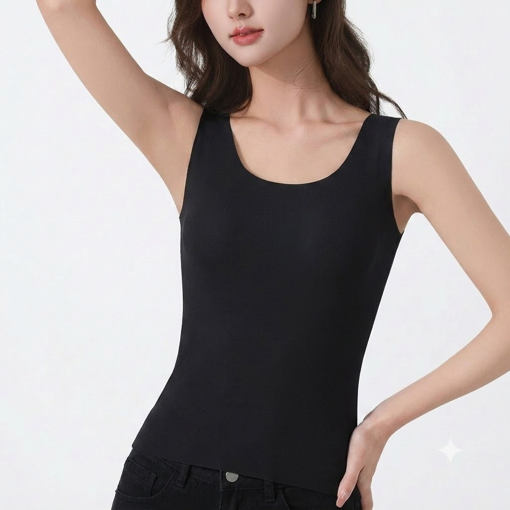 SYVA Camisole with Built-In Tank Top | Summer Comfort | Seamless Fixed Cup | Plus Size | Wire-Free Comfort |  Daily Wear | CT260802A263