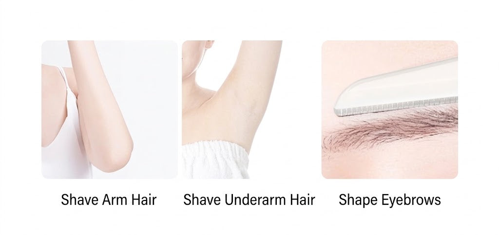 Hair Remover Folding Eyebrow Trimmer | Stainless Steel | Creative Eyebrow Shaper | Portable Facial Hair Remover | ISMT260822A324