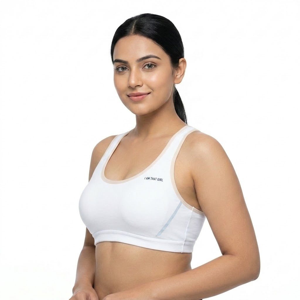 HUMA Shockproof Running Vest Tank Top | Fixed Cup | Sports & Running Bra | Comfortable Support | CT260825A337