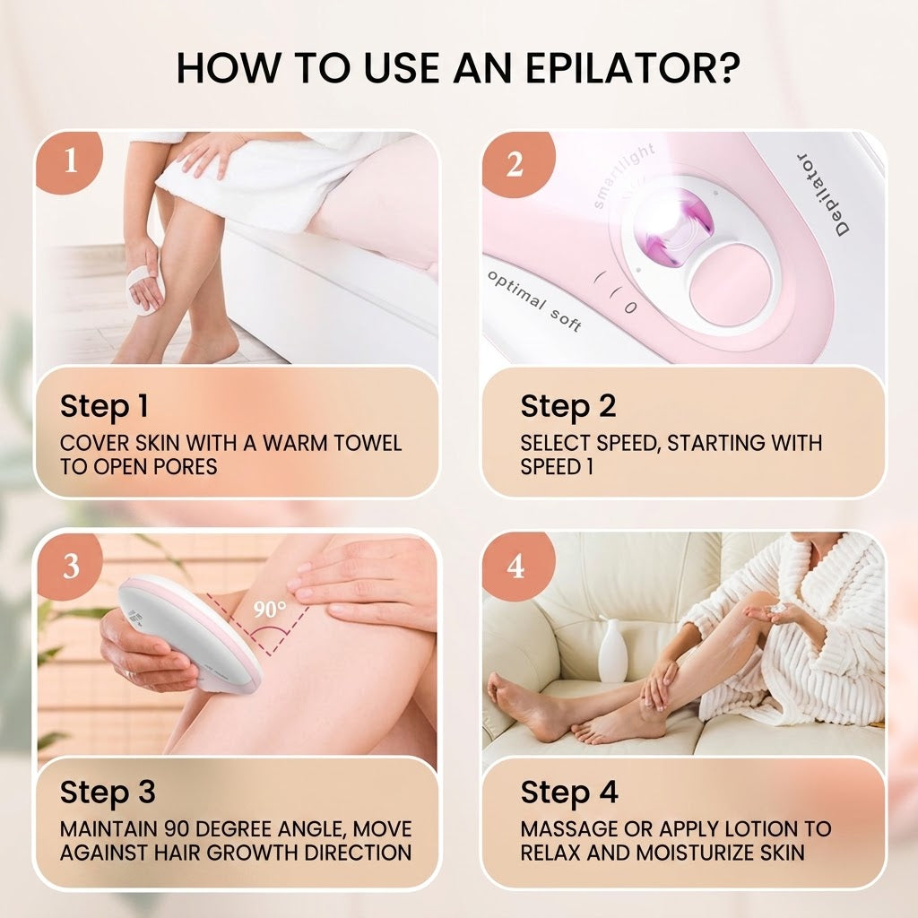 Portable USB Rechargeable Hair Removal Device | Smart Electric Hair Remover with Light | Women’s Personal Grooming Device | ISMT260824A336