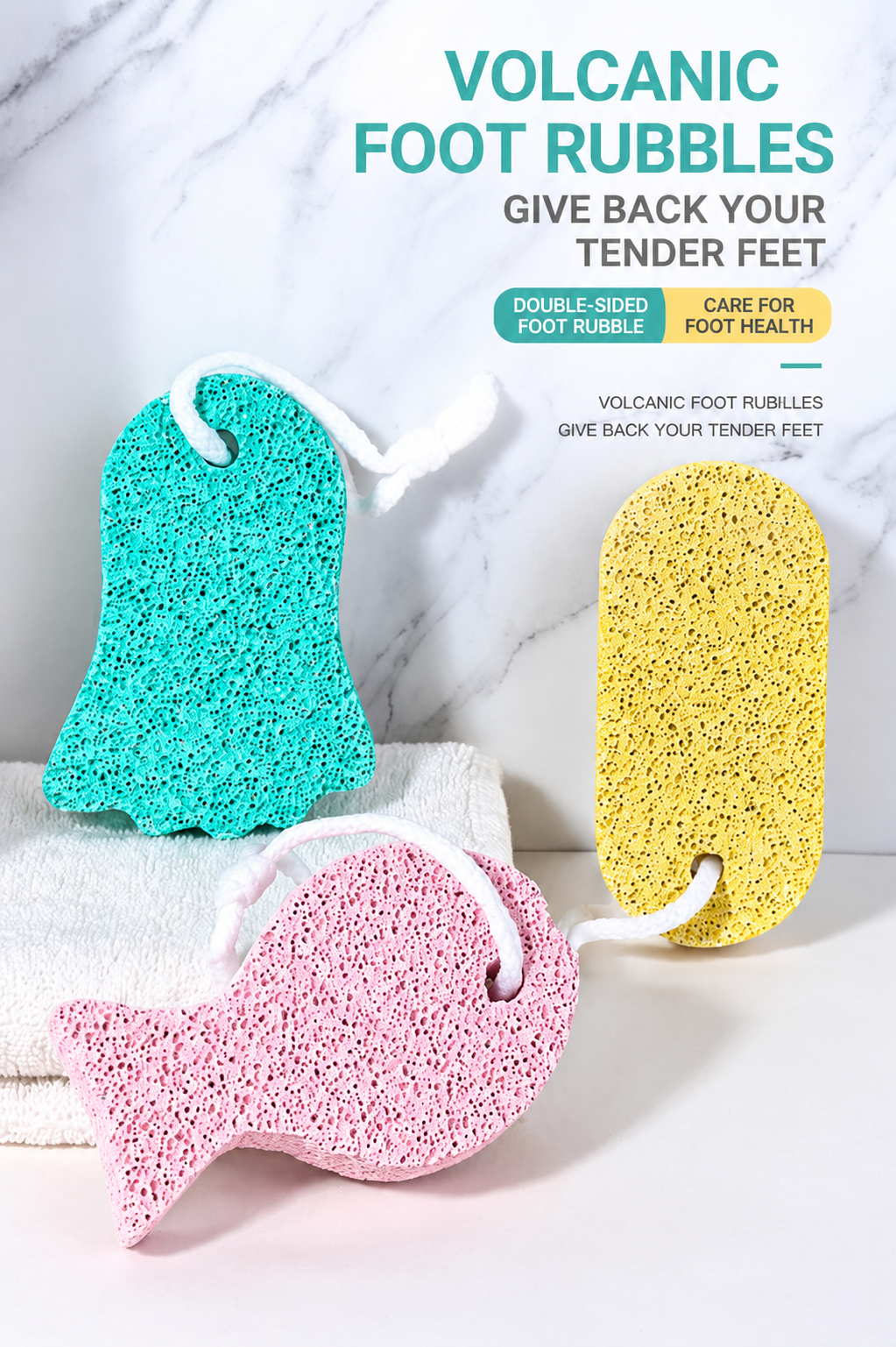 Ramila Volcanic Stone Double-Sided Foot File | Heel Grinder | Dead Skin Remover | Pedicure Foot Care Tool | ISMT260722A215