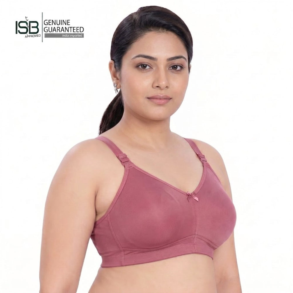 KISSES LIZA Non-Padded, Non-Wired, Full Coverage, Seamless 100% Cotton Feel Fabric Bra | C D Cup | Indian Imported | ISB Approved Genuine Guaranteed | IB260608A147