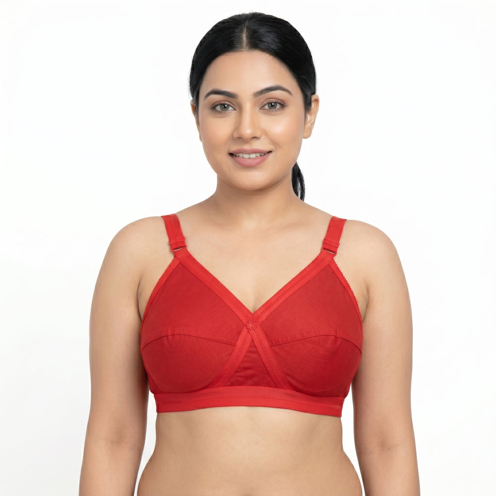 Like Me 518 Cross Bra | 4 Hook | Cup C | Comfortable Daily Use Bra | Everyday Wear | Supportive Cross Design | KB20091102