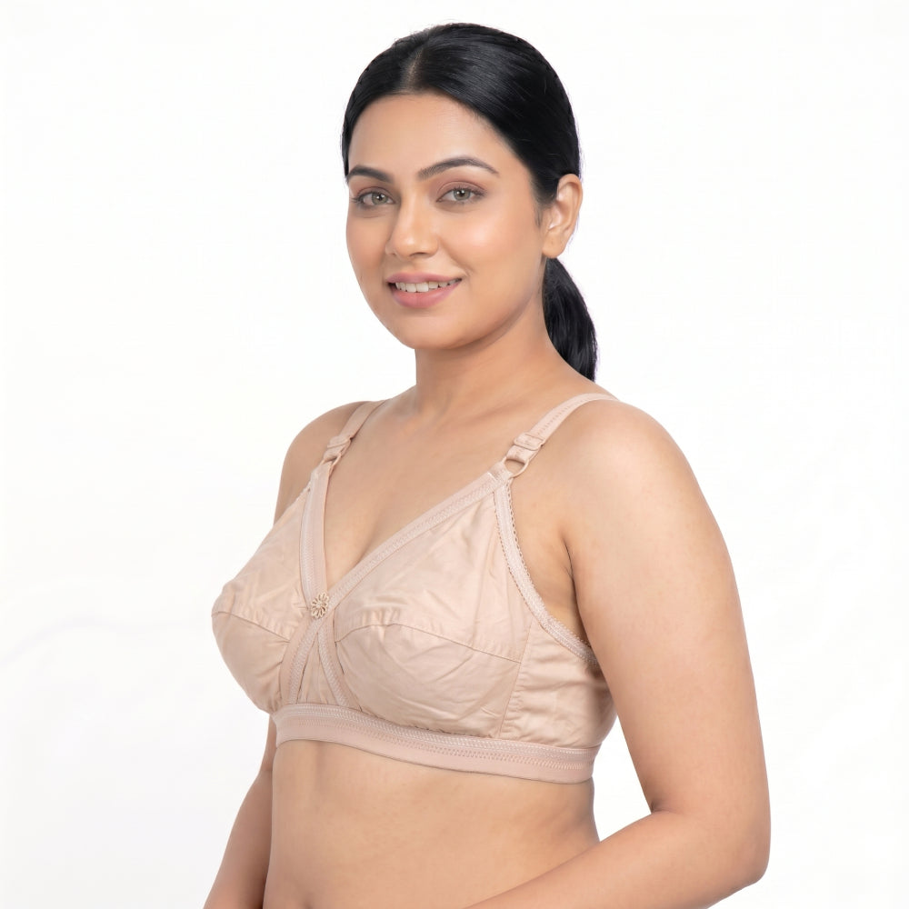Like Me 518 Cross Bra | 4 Hook | Cup C | Comfortable Daily Use Bra | Everyday Wear | Supportive Cross Design | KB20091102
