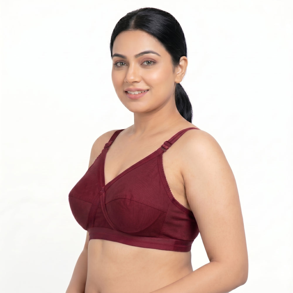 Like Me 518 Cross Bra | 4 Hook | Cup C | Comfortable Daily Use Bra | Everyday Wear | Supportive Cross Design | KB20091102