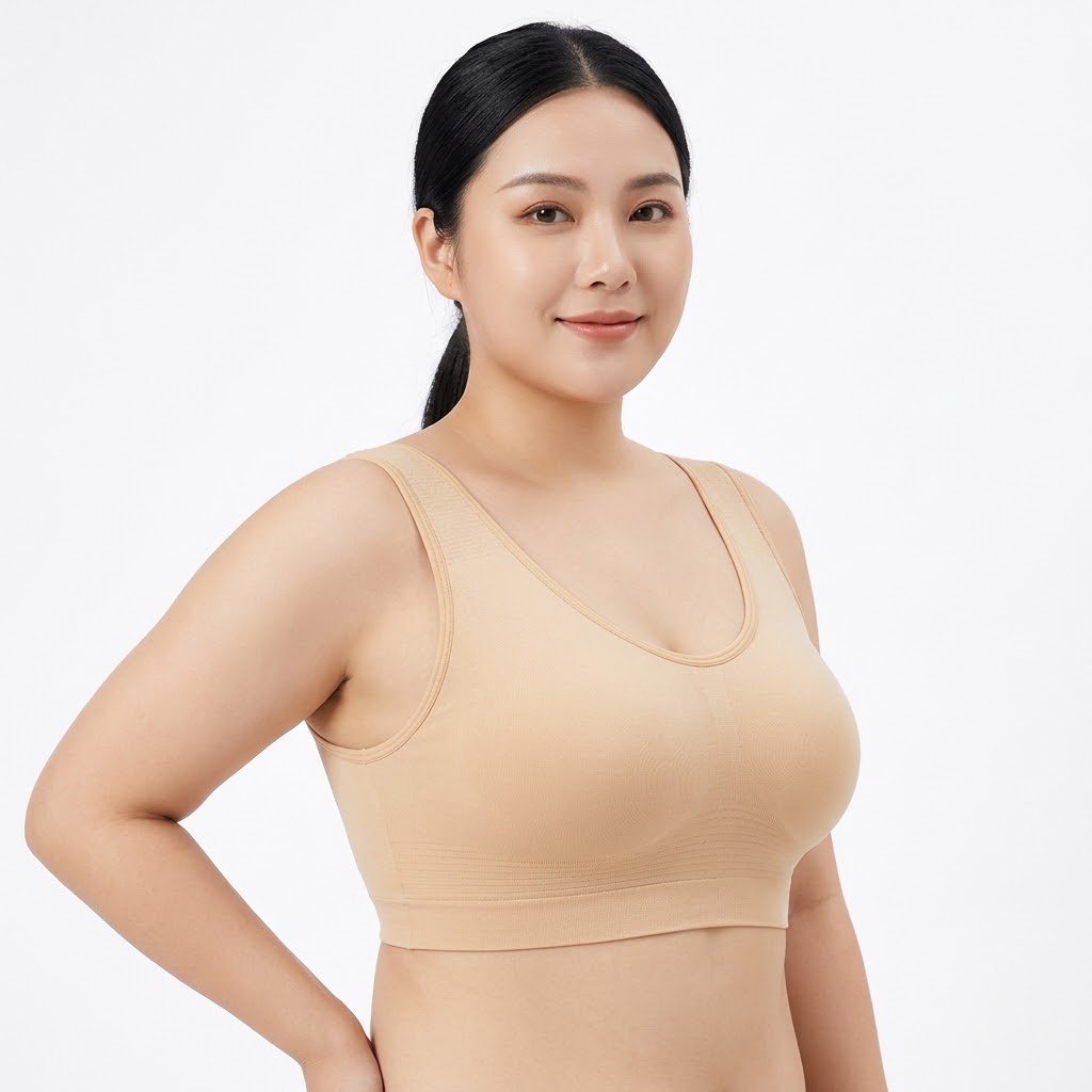 KUVO One-Piece Vest Sports Bra (Beautiful Back) Without Steel Ring | High Elastic | Plus Size Comfort | Daily &amp; Sports Wear| BRA Size 38 to 50 | CT260110915