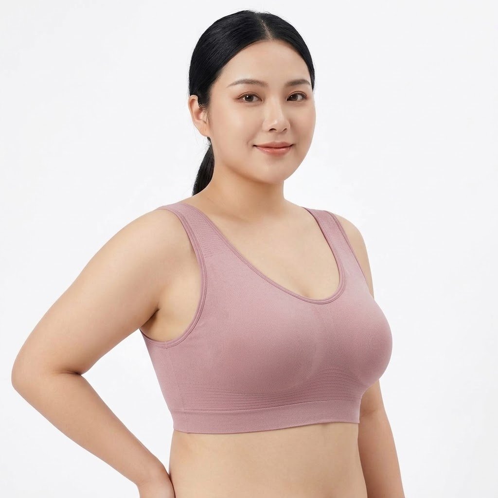 KUVO One-Piece Vest Sports Bra (Beautiful Back) Without Steel Ring | High Elastic | Plus Size Comfort | Daily &amp; Sports Wear| BRA Size 38 to 50 | CT260110915