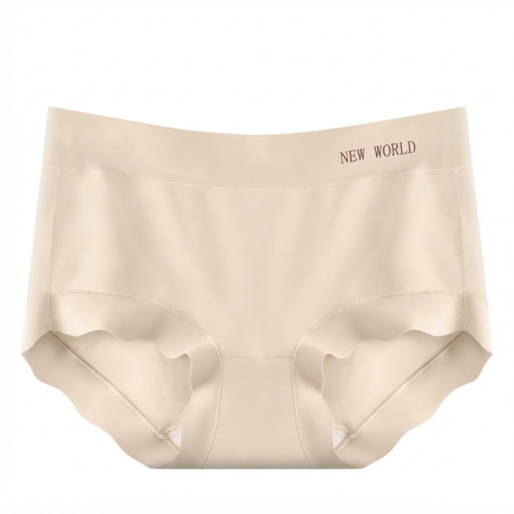 Large Size Mid-Waist Seamless Underwear | Breathable Silk | Antibacterial Crotch | Butt-Lifting Briefs | ISCP260826A350