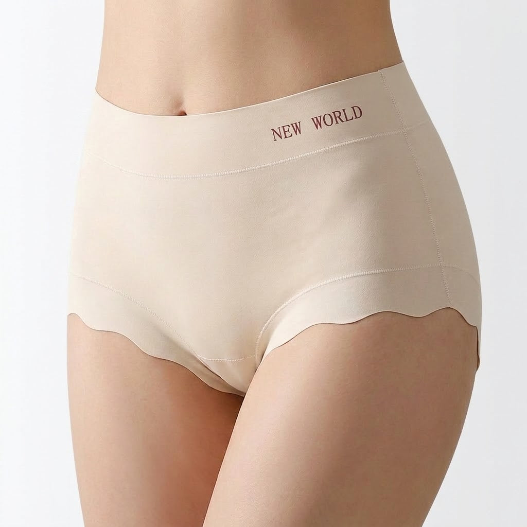 Large Size Mid-Waist Seamless Underwear | Breathable Silk | Antibacterial Crotch | Butt-Lifting Briefs | ISCP260826A350