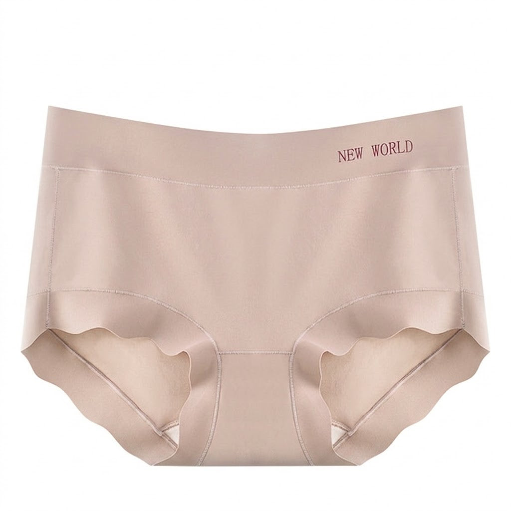 Large Size Mid-Waist Seamless Underwear | Breathable Silk | Antibacterial Crotch | Butt-Lifting Briefs | ISCP260826A350