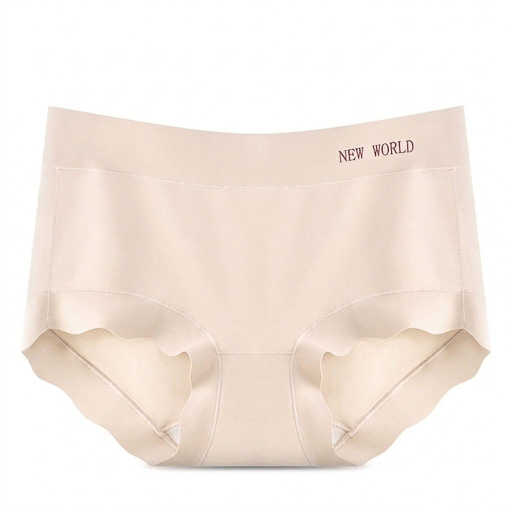 Large Size Mid-Waist Seamless Underwear | Breathable Silk | Antibacterial Crotch | Butt-Lifting Briefs | ISCP260826A350