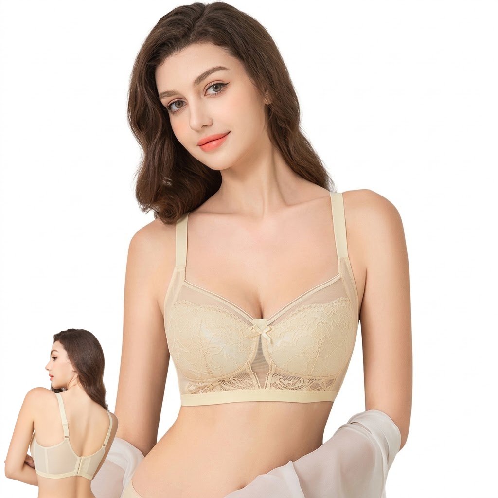 KYNA Large Bust Minimizing Full Cup Bra | Cup D | Plus Size | Lace Adjustable Side Breast Support | Anti-Sagging Appearance | Thin Slimming Look | CB260922A384