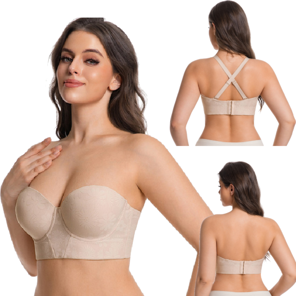 SYFA Plus-Size Strapless Bra | Cup B/C | Non-Slip | Push-Up | Beautiful Back | Women’s Bra | CB260809A282