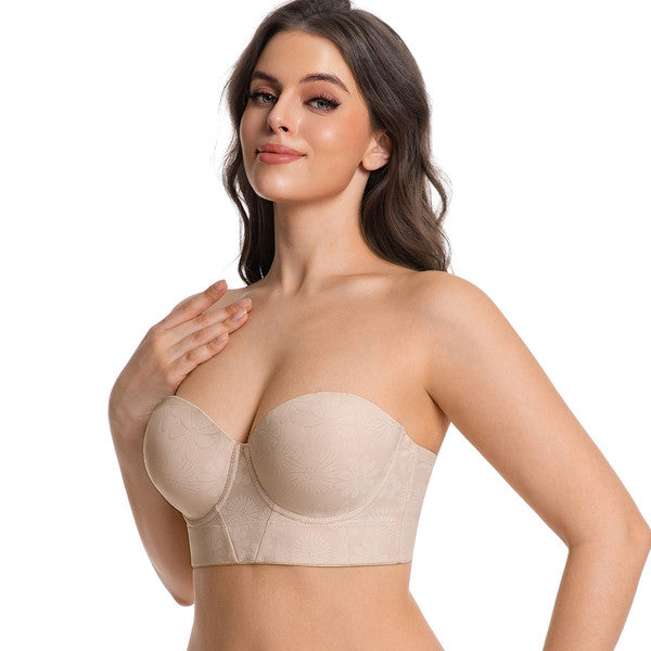 SYFA Plus-Size Strapless Bra | Cup B/C | Non-Slip | Push-Up | Beautiful Back | Women’s Bra | CB260809A282