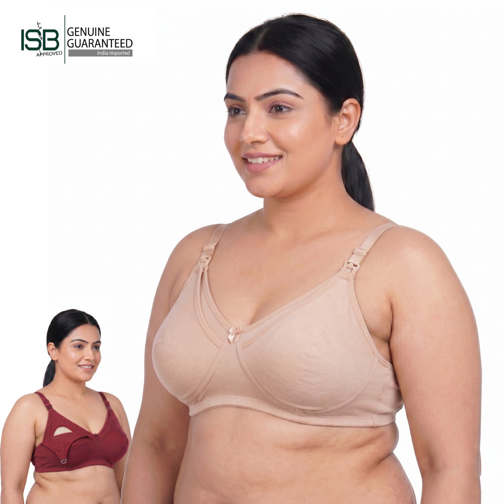 Guddi Mother BRA Premium Knit Cotton Maternity Nursing Bra Feeding Bra | Indian Imported | ISB Approved Genuine Guaranteed | IB250822439