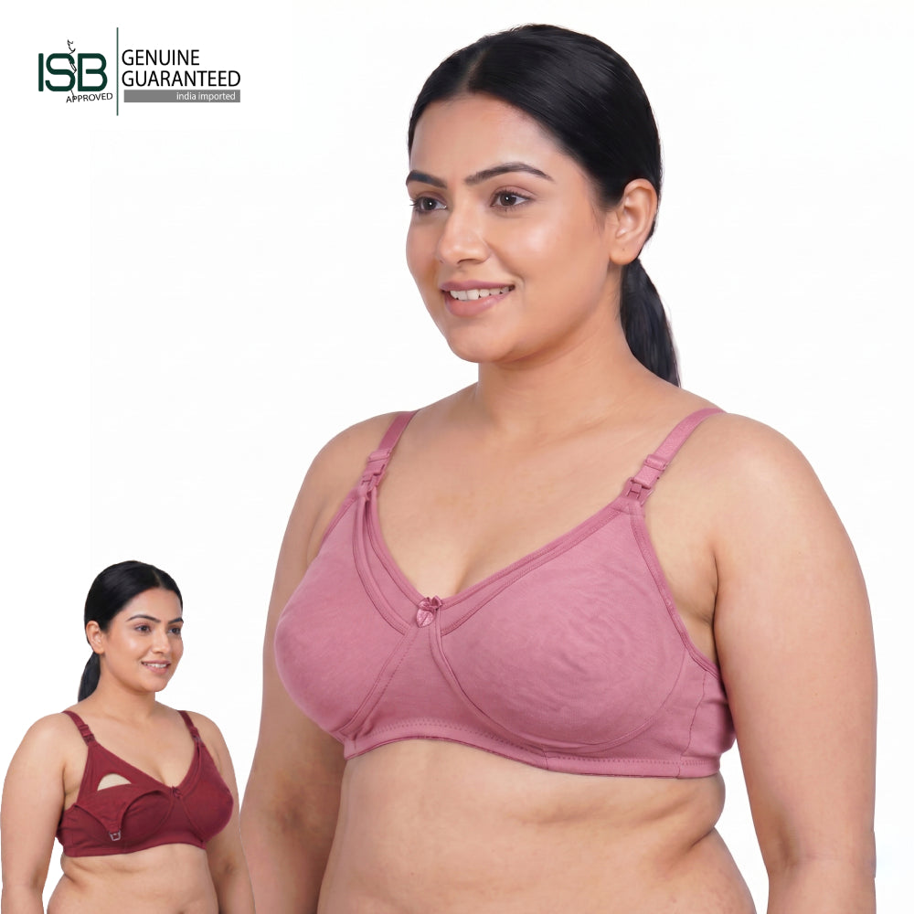 Guddi Mother BRA Premium Knit Cotton Maternity Nursing Bra Feeding Bra | Indian Imported | ISB Approved Genuine Guaranteed | IB250822439