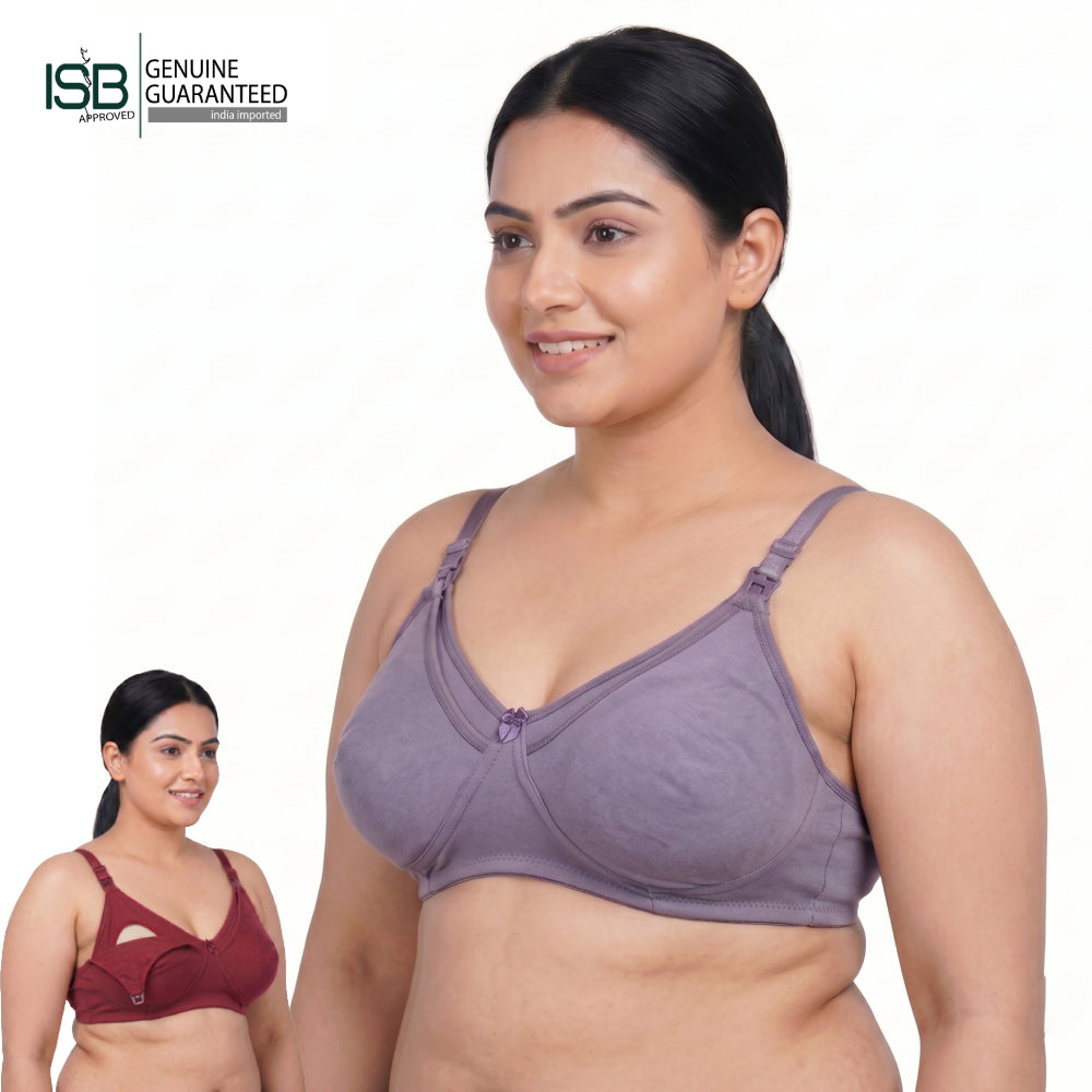 Guddi Mother BRA Premium Knit Cotton Maternity Nursing Bra Feeding Bra | Indian Imported | ISB Approved Genuine Guaranteed | IB250822439