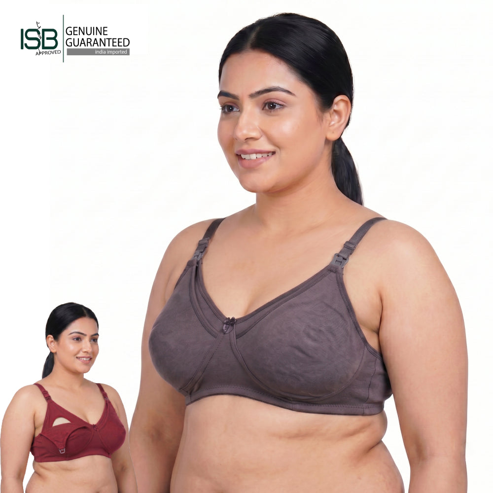 Guddi Mother BRA Premium Knit Cotton Maternity Nursing Bra Feeding Bra | Indian Imported | ISB Approved Genuine Guaranteed | IB250822439