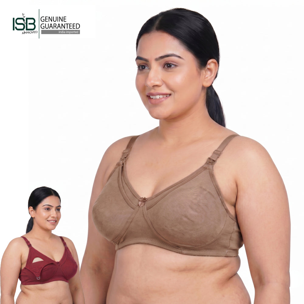 Guddi Mother BRA Premium Knit Cotton Maternity Nursing Bra Feeding Bra | Indian Imported | ISB Approved Genuine Guaranteed | IB250822439