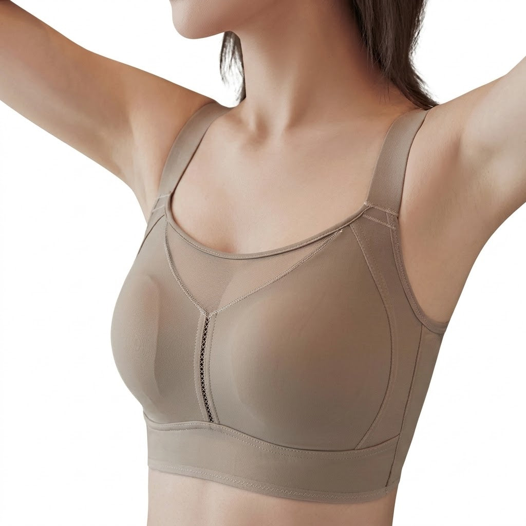 RYKA Adjustable Large Bust Gathering Bra | Cup B/C/D | Ultra-Thin | Wire-Free | Anti-Sagging | Seamless Plus Size Bra | CB260806A272