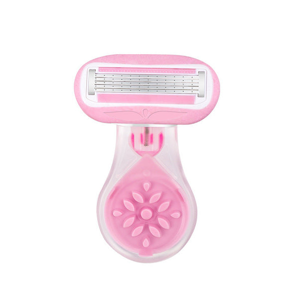 Portable Underarm & Body Hair Removal Razor | Short Handle | Flower Shell Design | Women's Manual Shaver | ISMT260806A273