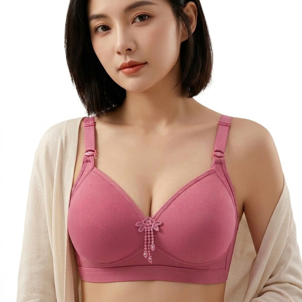 OYNI Large Size Wire-Free Adjustable Bra | Comfortable Side Gathering | Beautiful Back | Full Coverage | Everyday Support | CB260817A292