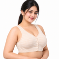 LERA Thin Single-Layer Plus Size Wireless Bra | Front-Clasp Camisole Bra | Beautiful Back Design | Lightweight  Everyday wear | CBT261015A417
